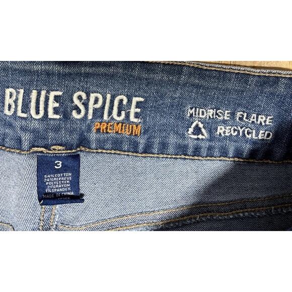 Blue Spice Jeans Womens 3 Blue Mid Rise Flare 70s 90s Cowgirl Boho 27x31 - Picture 4 of 7